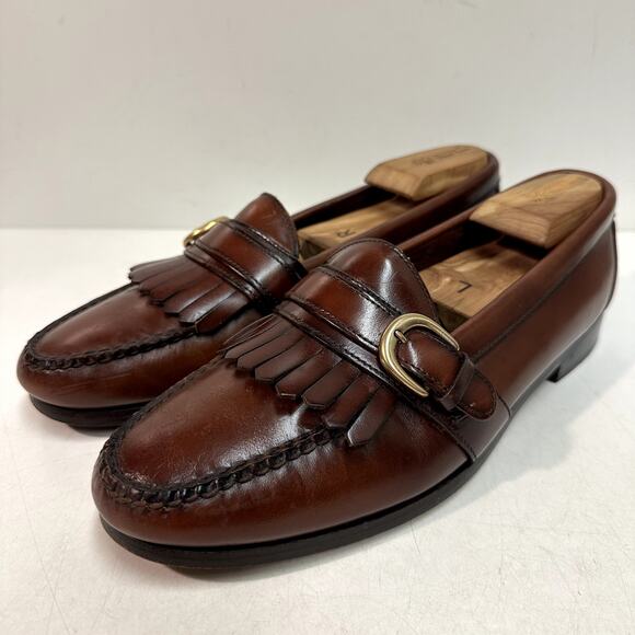 VERY GOOD Cole Haan Buckle Loafer Kiltie Handsewn Moc Made in Maine USA 10.5 D - Picture 1 of 13